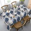 One geometric pattern tablecloth - blue, grey and white polyester rectangular table cover, suitable for partieszyc