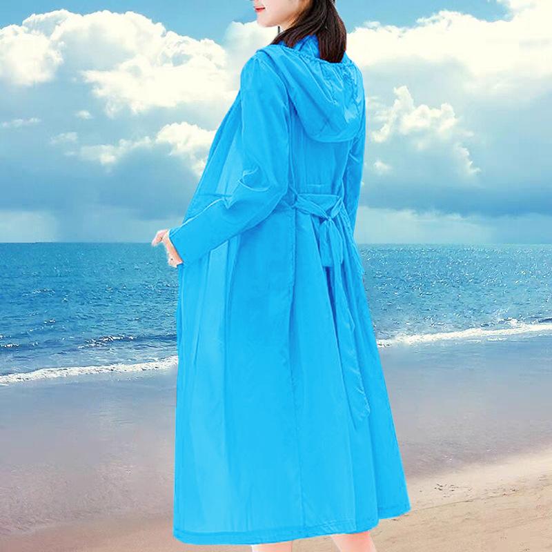 Sunscreen Clothing Women's Summer Long Korean Version of The Loose and Thin Super Fairy Outdoor Hooded Cardigan Sunscreen Clothing Thin Jacket