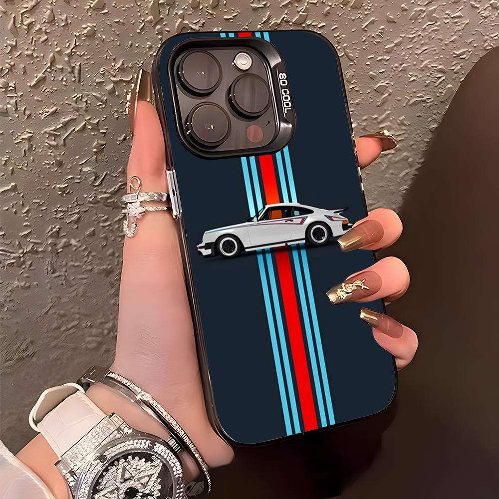 

Racing M-Martini Phone Case For IPhone17 Air 16 15 14 Plus 13 12 11 Pro XS Max Silver Black Bumper Case iPhone 11 Pro
