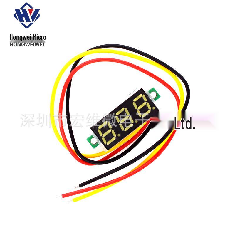 0.28" Ultra-Compact Adjustable DC Voltage Meter, White, 3-Wire, 0-100V Range