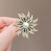 Pearl Sunflower Brooch For Women's Coat Corsage Pin