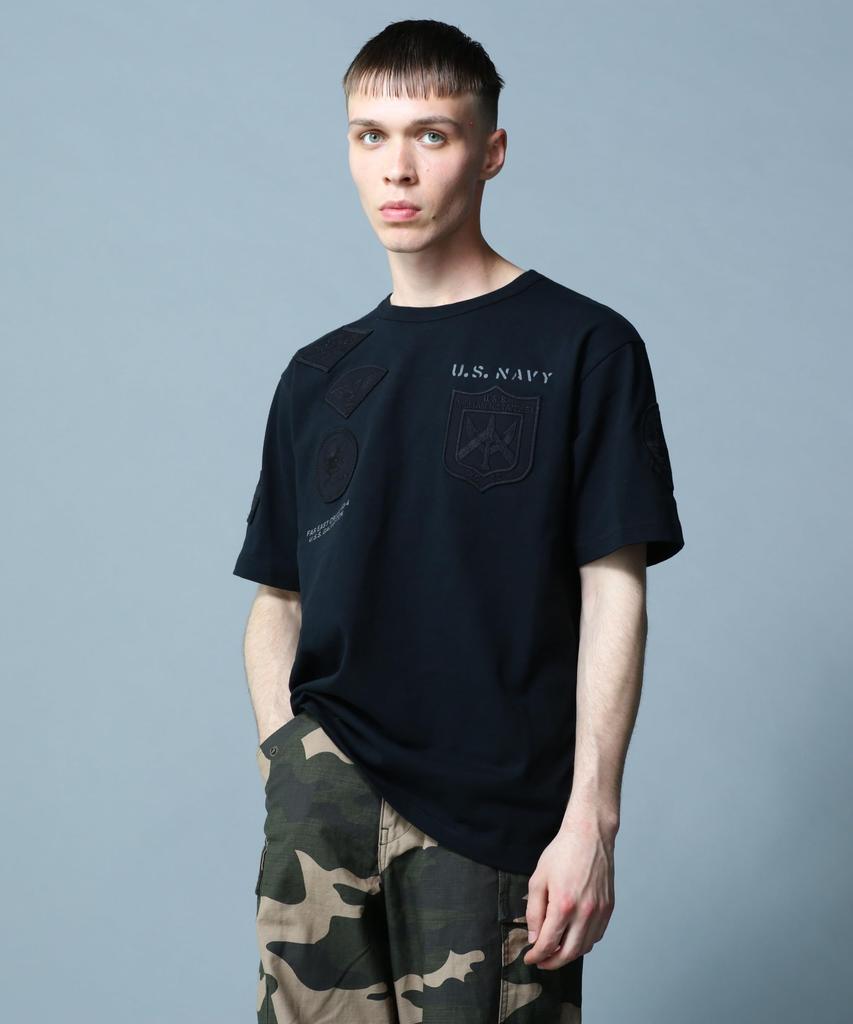 AVIREX TOP GUN WAPPEN CREW NECK Top Gun Patch All T-SHIRT (WEB&DEPOT Exclusive) T-Shirt, XL, 011, Black, 783-3934021