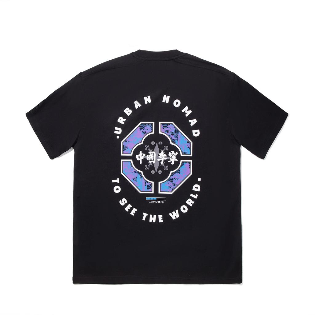 Li Ning Comfortable Simple Versatile Loose Round Neck Pullover Short Sleeve T-Shirt Unisex Tops Black AHSV597-2