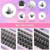 Diy False Eyelash Extension Set Multi-Hair Single Cluster 10-16Mm Length Thick Eyelashes