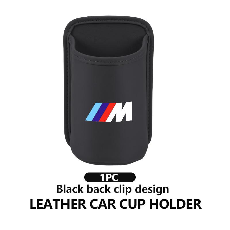NTSM5 Leather Car Seat Cup Holder Hang Drink Storage Box Accessorie For BMW 1 3 5 7 Series M F01 F20 F10 F13 E52 E53 E60 E93