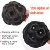 Synthetic Hair Bun Chignon Diamond Clip On Pad Updo Round Flower Donut Shape Stylish Hairpiece for Party Wedding Quick Hairstyle