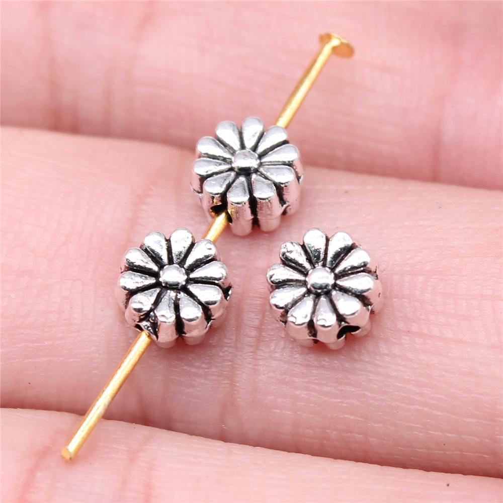 20pcs Flower Small Hole Bead Charms For Jewelry Making DIY Crafts Making Findings Handmade Tibetan Jewelry