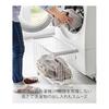 Yamazaki Jitsugyo Laundry Basket with Casters Wide & Low White Approx. W54.5 X D25 X H37.5cm (Handle Used: Approx. H65.5cm) Tower Laundry Basket 6627