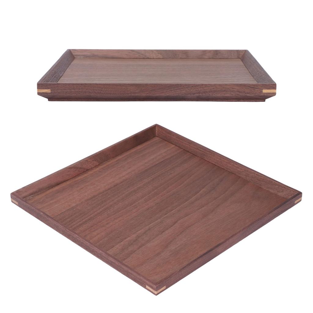 Drewniana Taca Kwadratowa Czarny Orzech Retro Chińska Dekoracyjna Taca Serwingowa na Naczynia