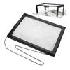 Foldable Ultrathin A4 Full Page Magnifying Glass with 3X Magnifier 4 LED Lights for Reading