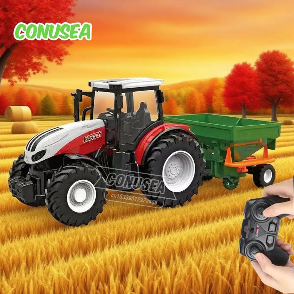 Dálkově ovládaný traktor RC Farmářský náklaďák Auto Přívěs 2.4G Farmářský simulátor Nákladní auto Miniaturní zemědělské vozidlo Hračky Model Děti Chlapec
