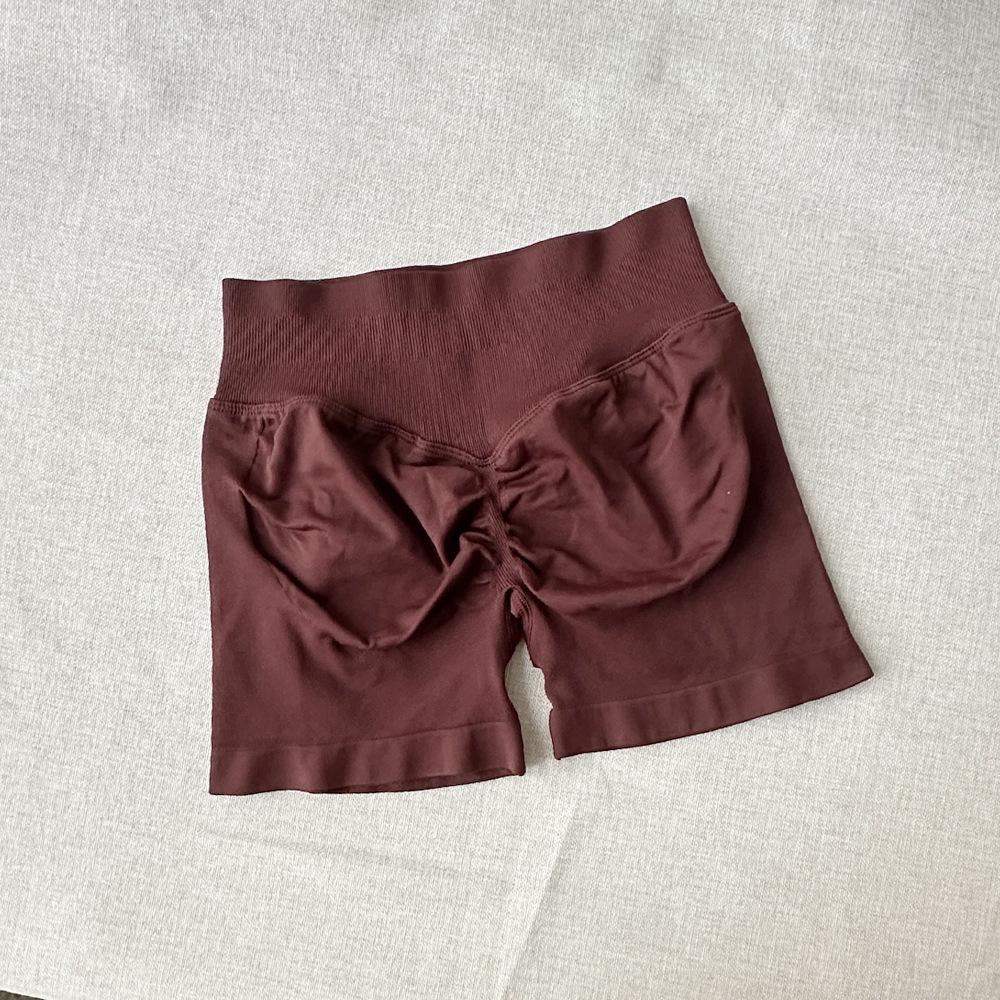 DFYNE Candy Color Raffung Nahtlose Yoga-Shorts - Dreiteiliger Bund, Enge Passform