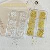 6 Grids Metallic Gold Silver Nail Art  Pentagrams Rivet Decor Manicure Charms Flatback Nail Accessories Nail Parts