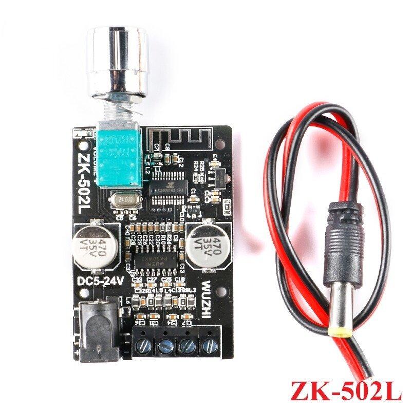 ZK-502L MINI Bluetooth 5.0 DC 5-24V Wireless Audio Digital Power amplifier Stereo board 50Wx2 Bluetooth Amp Amplificador
