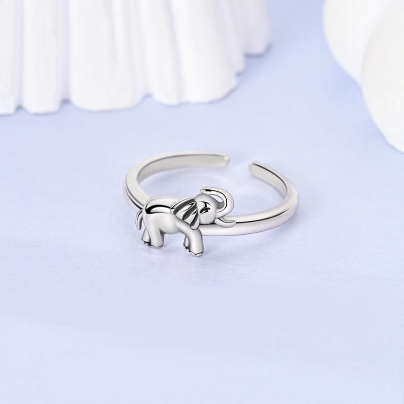 Adjustable Ring 925 Silver Fire Dragon Blossom Flower Clover Open Rings For Women Wedding Jewelry Gift