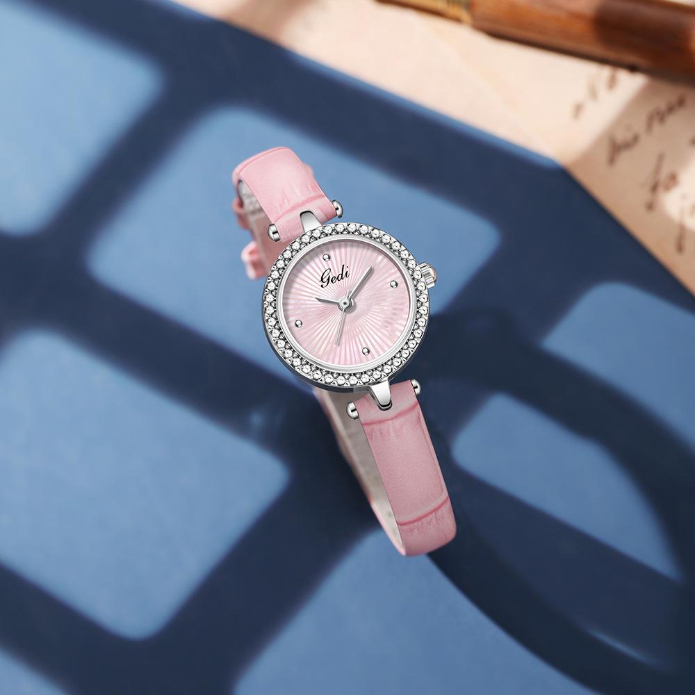 Niche Design Sense Ray Texture Women'S Watch Small Exquisite Fashion Temperament Women'S Leather Quartz Watch