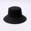 Autumn and Winter New Wool Bucket Hat British Retro French Hepburn Style Black Top Hat Men's and Women's Fashion Basin Hat