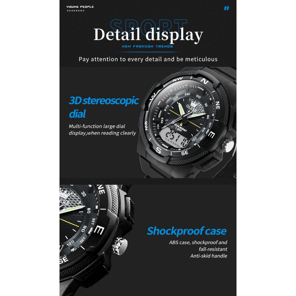 OLEVS Pánské hodinky Multifunkční chytré sportovní digitální hodinky Vodotěsné pánské hodinky