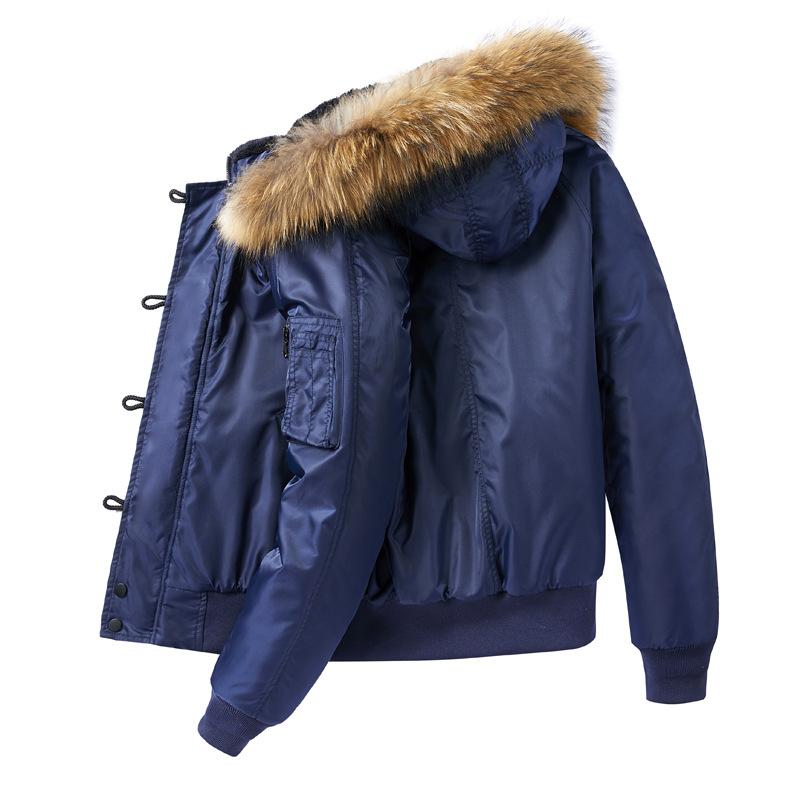 Cappotto con cappuccio con collo in pelliccia Cappuccio in pelliccia militare Caldo bomber tattico Giacca calda da pilota di volo antivento