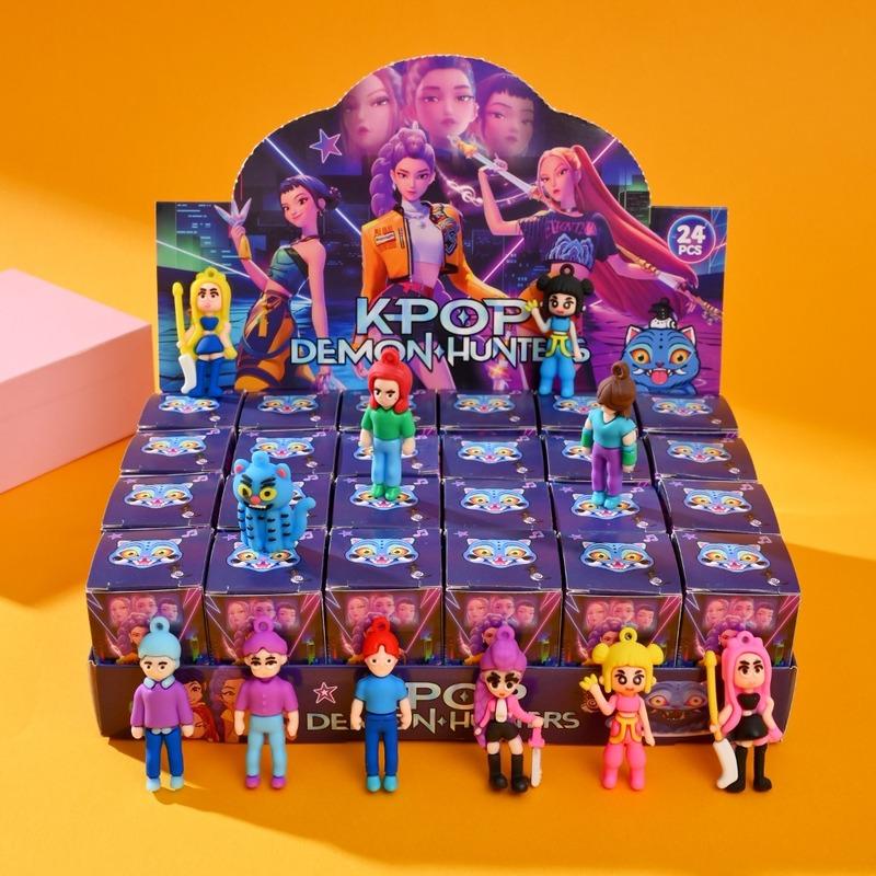 a 24pcs Witch Hunting Group/Brainrot Blind Box Toy Tralarero Tralala Tungtungtung Sahur Bombardinocrocodilo Figures Key Chain @/