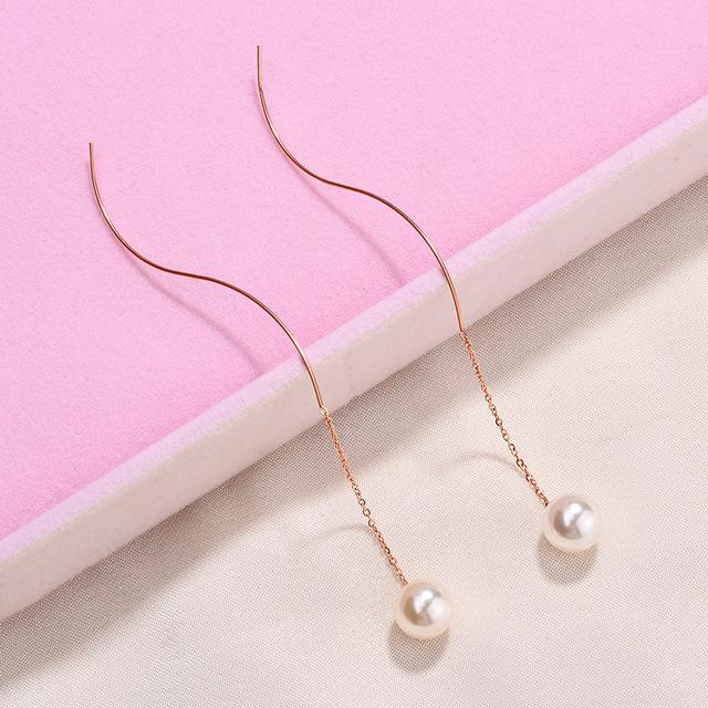 

Милая романтическая длинная цепочка с жемчугом, роскошные серьги цвета розового золота для свадебной вечеринки для женщин, женские украшения, подарок на годовщину