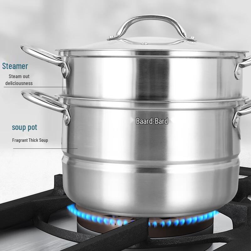 Dubbellager Balde Steamer i Rostfritt Stål