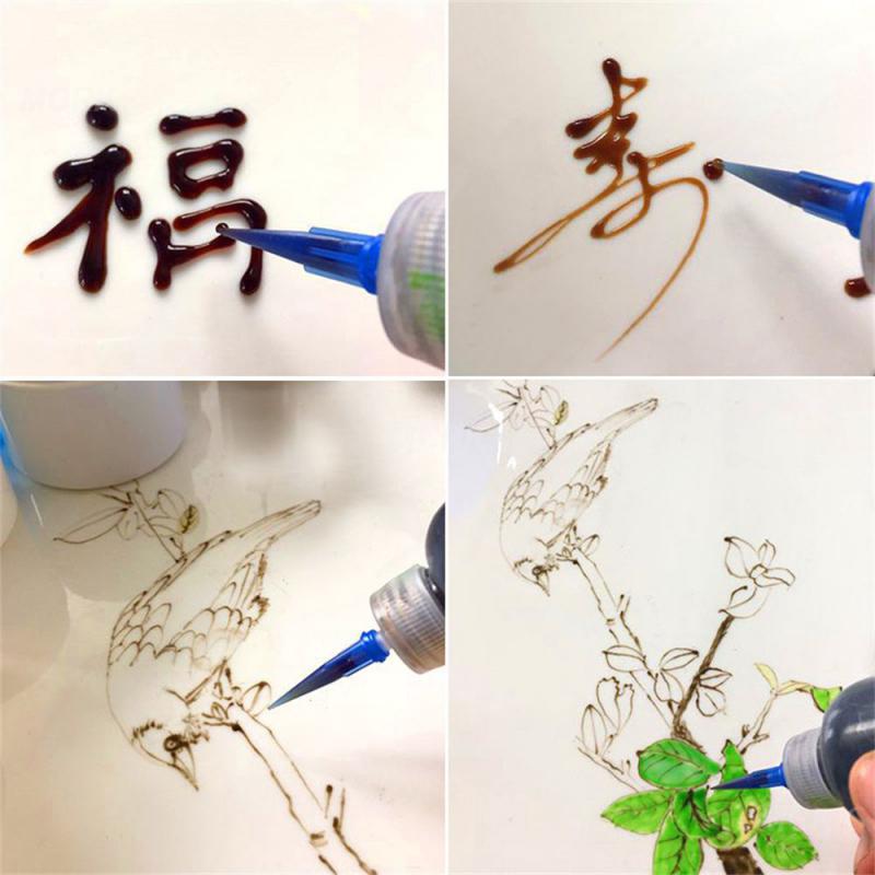 Jam Painting Squeeze Bottles with 7 Nozzles Cake Decor Baking Pastry 50ML Bottle Drawing Tools Jam Pot Cake Tools