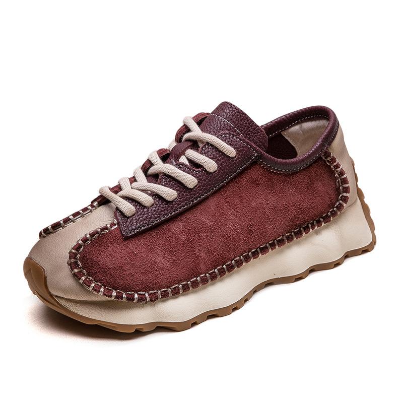 Fashion GKTINOO 2025 Autumn New Retro Round Toe Genuine Leather Sneakers Women's Shoes Casual Platform Soft Soled Sports Shoes