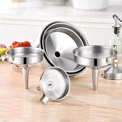 Trichter Groß Mittel Klein Küchen-Trichter mit ergonomischem Griff 304 Edelstahl Spülmaschinenfest Herzförmiger Entlüftungskanal Koch-Trichter