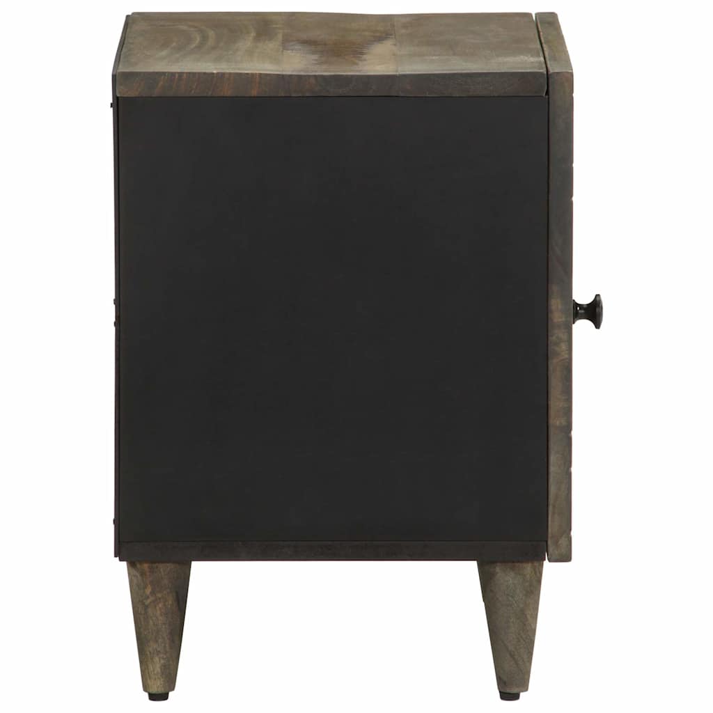Nightstand Light Grey 40x33x46 cm Solid Mango Wood