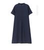 Chic Purple Cotton-Linen Dress for Middle-Aged Women - Summer Solid Color with Small Lapel