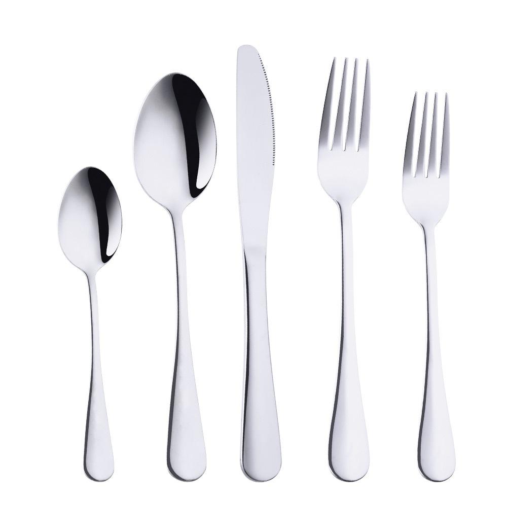 Stainless steel cutlery set color gold-plated stainless steel knife and creative western food steak knife spoon 40-piece set