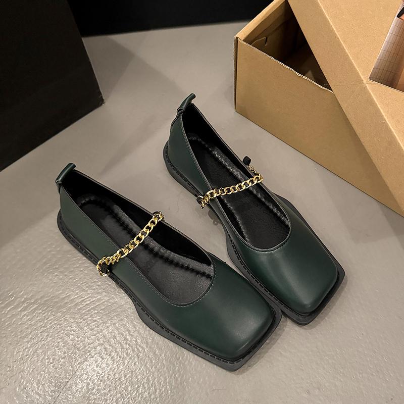 Retro Fashion Mary Jane Single Shoes - Women's  Spring New Style Square Toe Versatile Low Heel Leather Shoes. Sizes 35-43