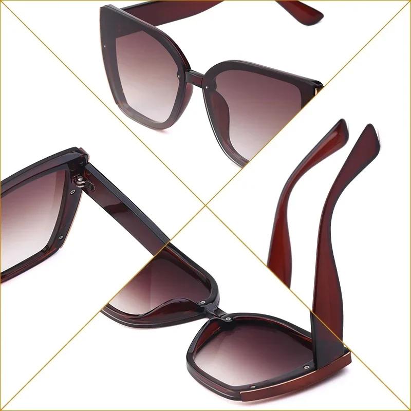 Oversized Cat Eye Sunglasses Women Luxury Brand Fashion Large Frame Square Sun Glasses Retro Trendy Cateye Eyewear