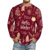 Men's Christmas Printed Imitation Cotton Long-sleeved Shirt