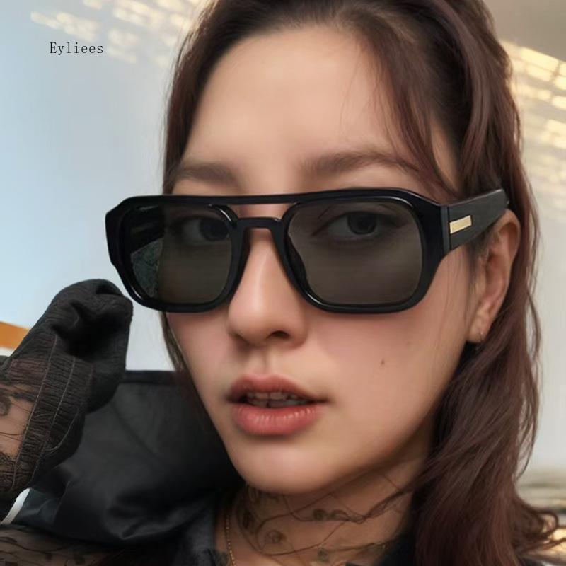 New Retro Square Double Bridge Sunglasses For Women Men Fashion Colorful Frame Sun Glasses Shases UV400 Eyeglasses Wholesa