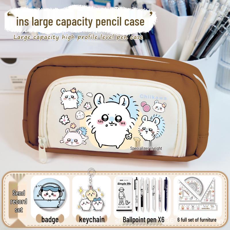 Chiikawa 2025 Torba Ita - Duża Pojemność Podwójna Warstwa Etui na Ołówki Anime dla Dziewcząt.