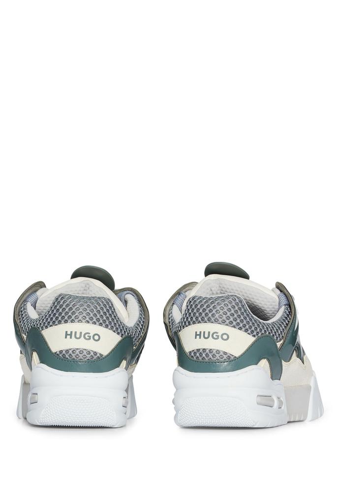 Mixed Material Skate Style Sneakers for Size Khaki [HUGO] Men, 45,
