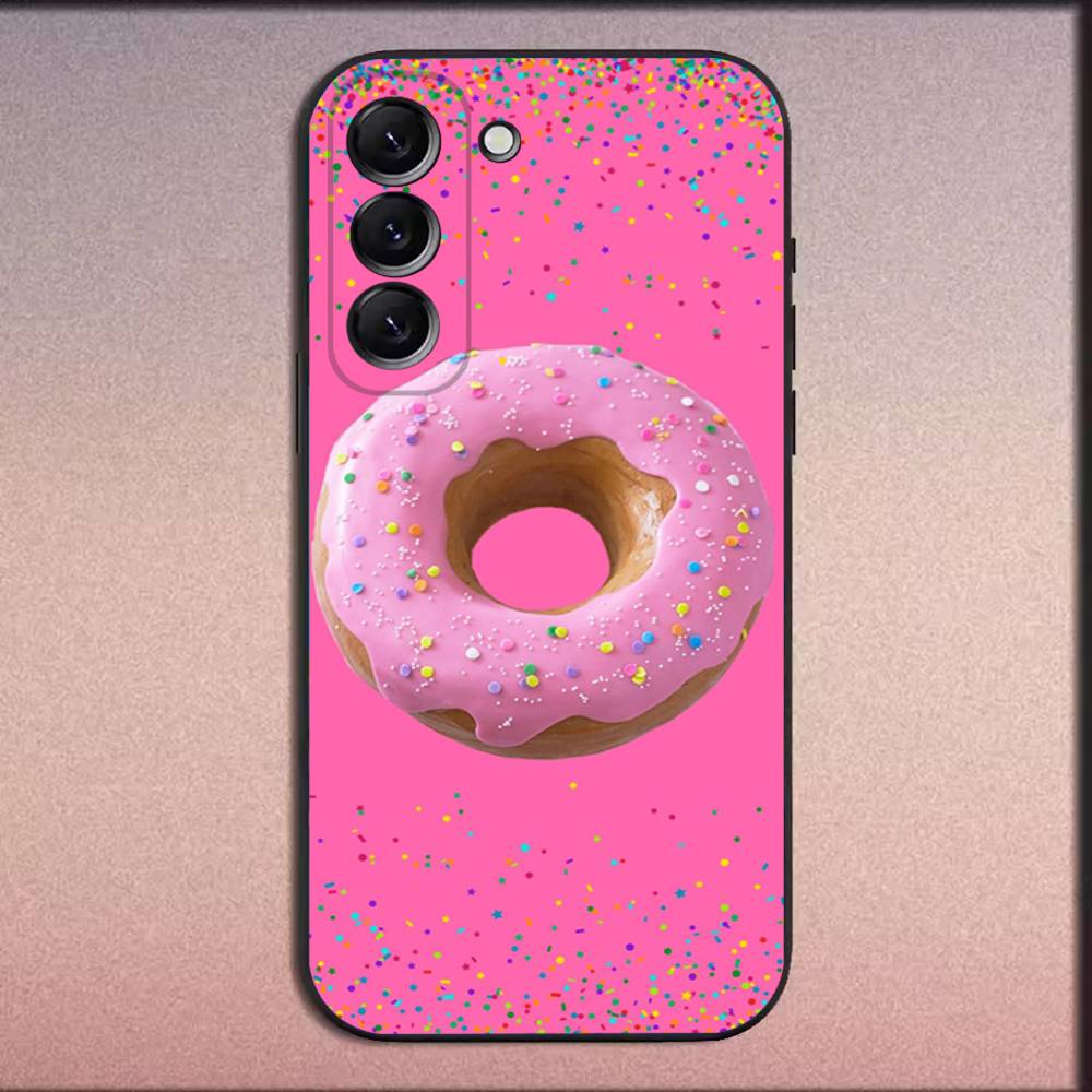 Coque de téléphone pour Samsung Galaxy A20, A21s, A22, A31, A32, A52, A53, A72, 73, A80, Housse noire souple, Donuts Desserts Snacks
