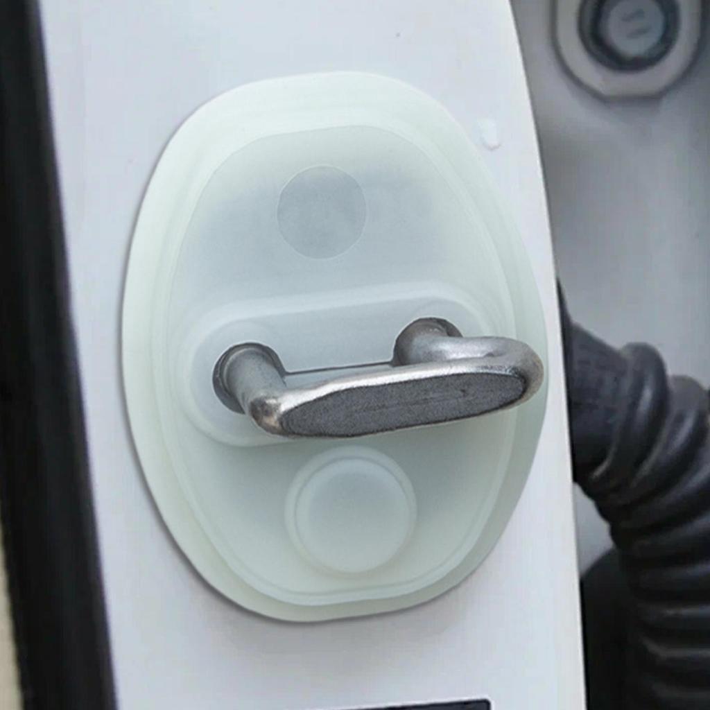 Car Silicone Door Latch Protective Cover Car Door Lock Protective Cover Luminous Shock Absorption Silicone Buffer Pad Anti