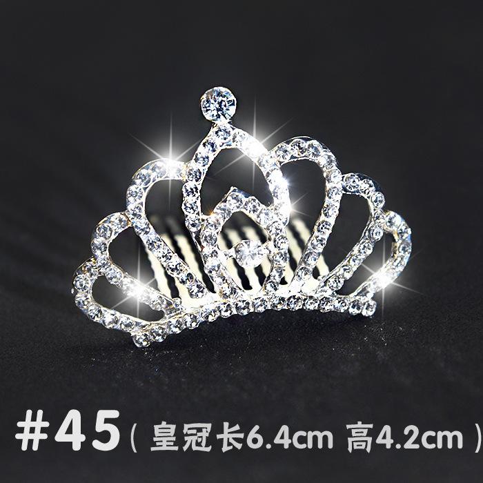 Exquisite Rhinestone Tiara Crown Cute Design Hairgrips Hair Clips for Kids and Baby Girls Birthday Headband Comb Pin