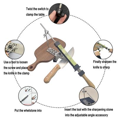 Angle Fixed Knife Sharpener Professional Sharpening Stone Kitchen Grinding System Honing Diamond Grinder Woodwork Tool Whetstone