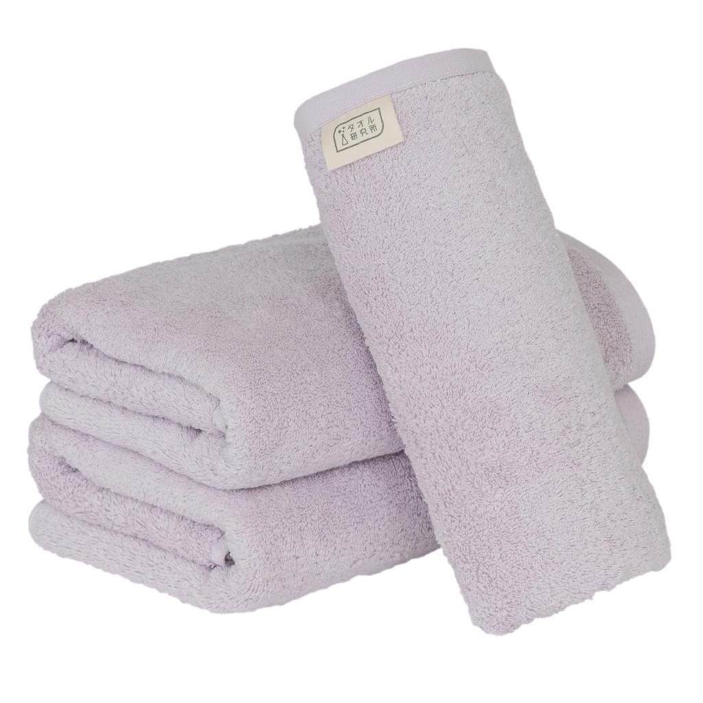 Towel Laboratory Mini Bath Light Set of JapanTechnology [Volume Rich] #003 Towels, Lavender, 3, Hotel-Quality, Thick, Fluffy, High-Breathability,