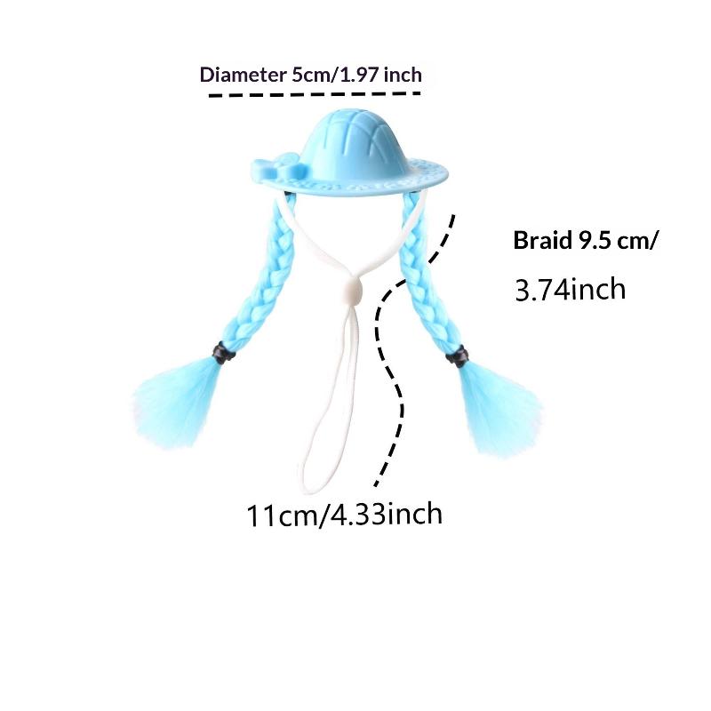 

Fun Hamster Bird Hat Golden Bear Parrot Double Ponytail Braid Wig Hat Multi-color Fashion Mini Straw Hat Little Pet Decoration A10