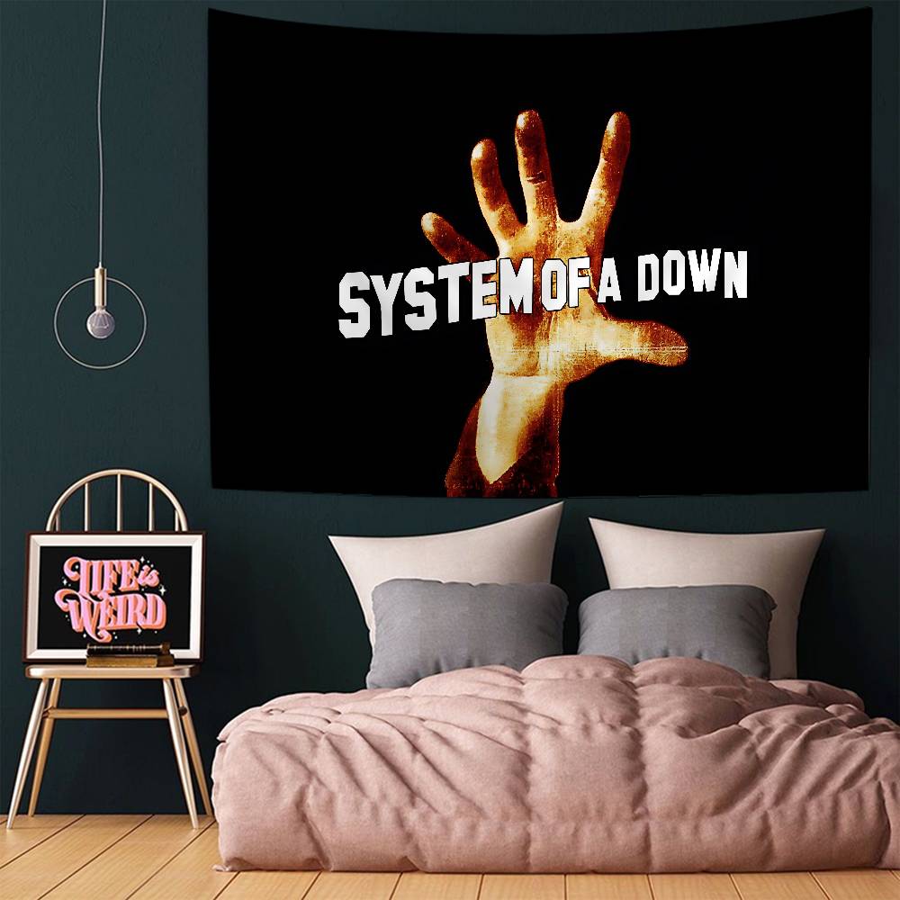 System Of A Down Band Colorful Tapestry Wall Hanging Hippie Flower Wall Carpets Dorm Decor Wall Art Decor