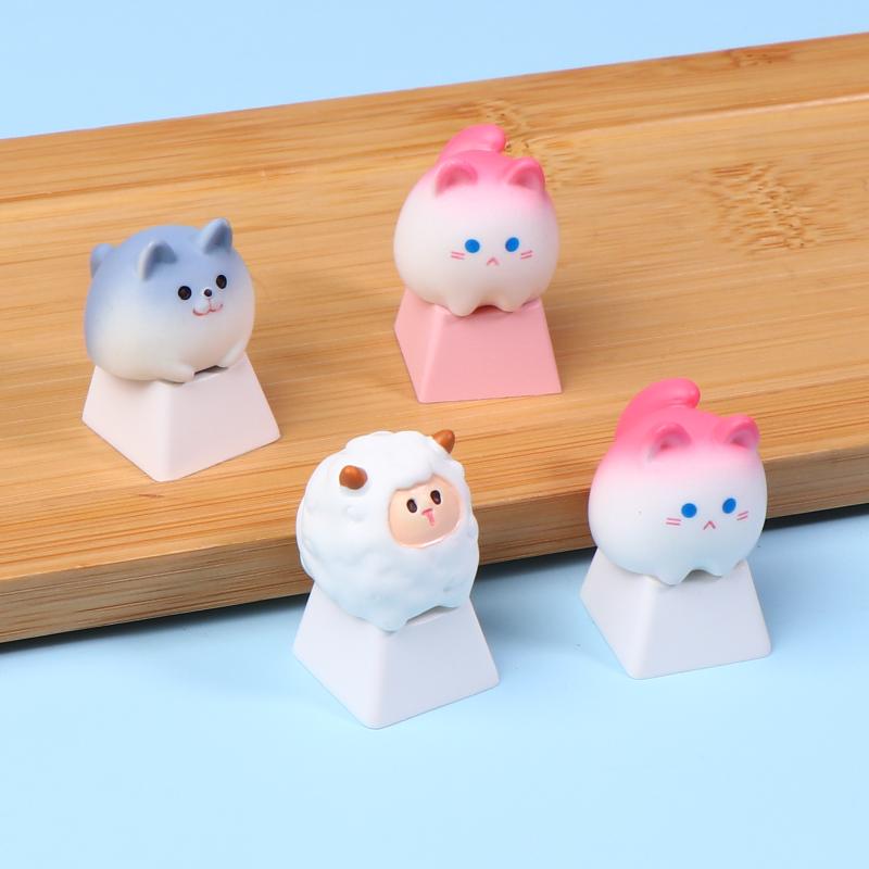Roztomilá Kreslená 3D Zvířátka Krytky Kláves Mechanické Klávesnice Krytky OEM Výška Krytky Kawaii DIY Příslušenství pro Klávesnici Dívčí Dárky
