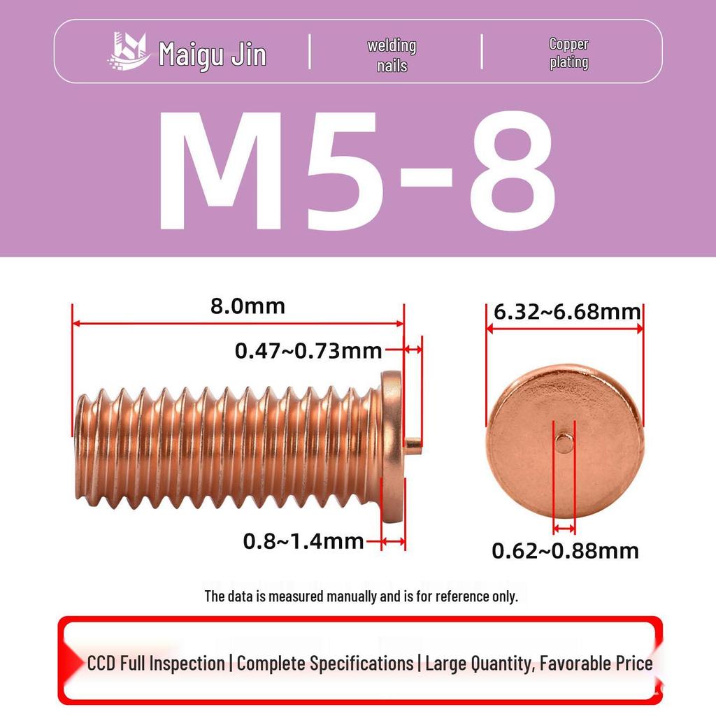 PT-M3M4M5M6M8 Copper-Plated Carbon Steel Projection Weld Studs and Screws