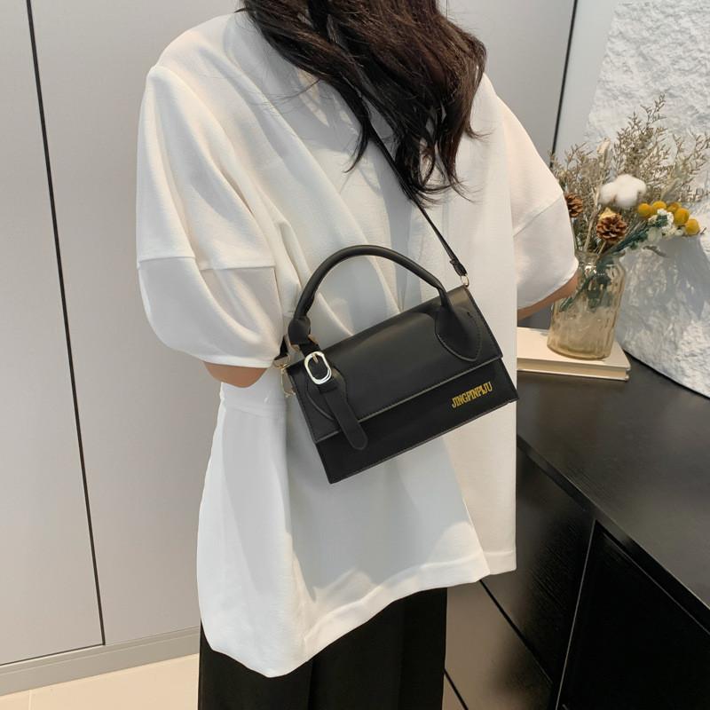 Chic Fashion Street Style Medium Square Bag Pu Leather Crossbody Handbag 2024