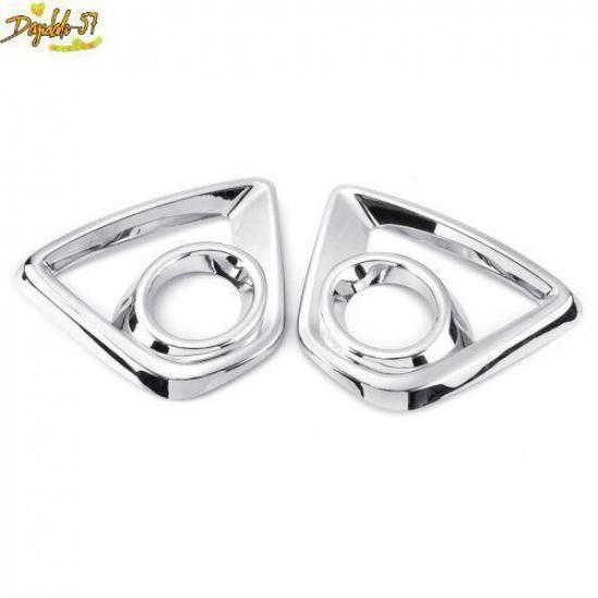 Pair Chrome Front Fog Light Lamp Cover Trim For 2013 2014 2015 Mazda CX-5 New