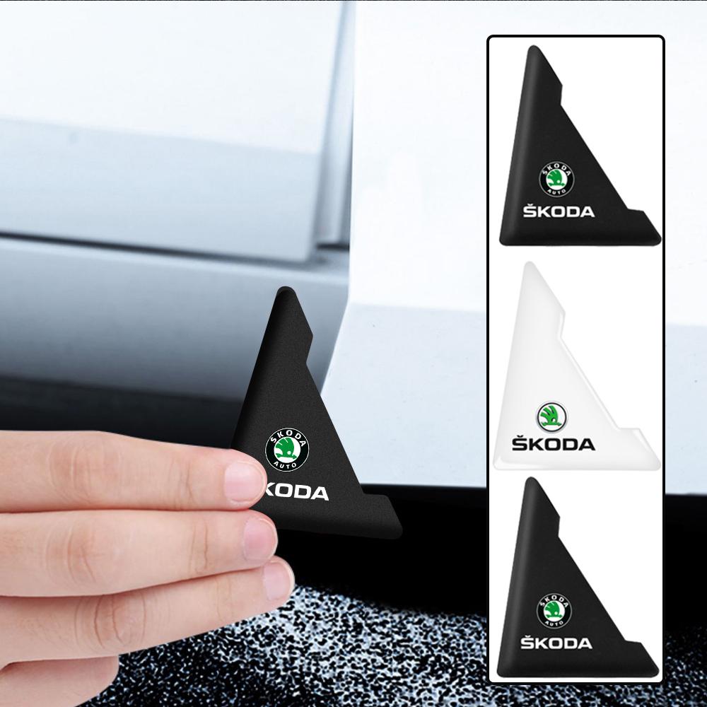 NYDM6 2Pcs Car Door Corner Cover Bumper Collision Anti-scratch Sticker Accessories For Skoda Kodiaq Octavia Enyaq Kamiq Scala Rapid A7